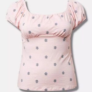NWT Torrid Slub Jersey Blouse in Almond Blossom